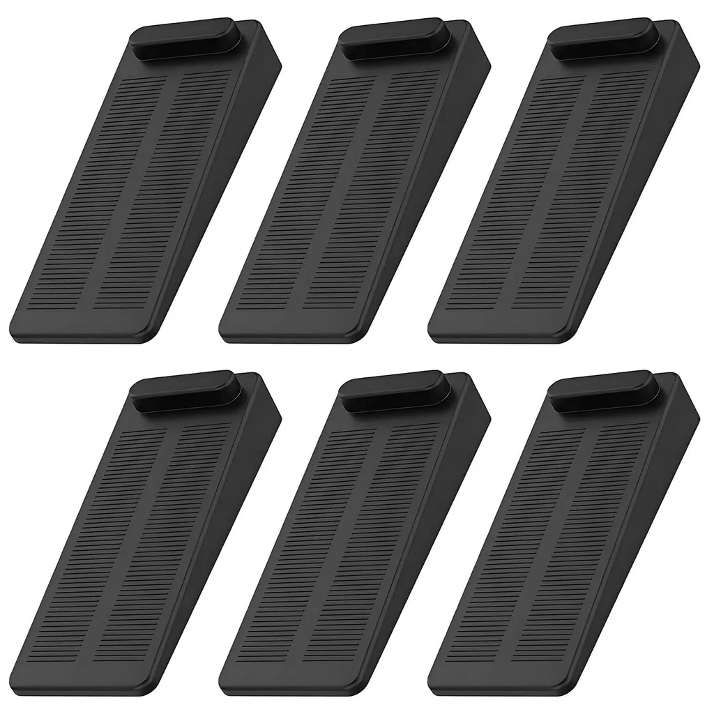 Cale porte bois noir contre claquements, lot de 6 butoirs sols fragiles