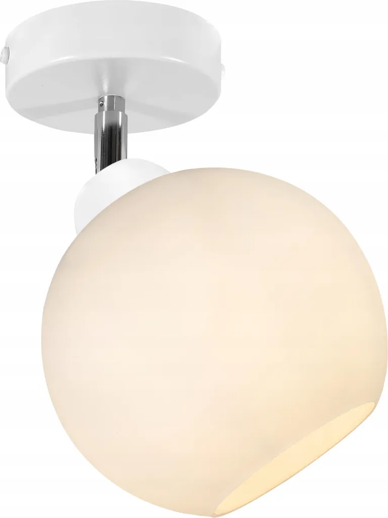 Plafonnier LED boule blanche en verre opale, éclairage classique chic - 8