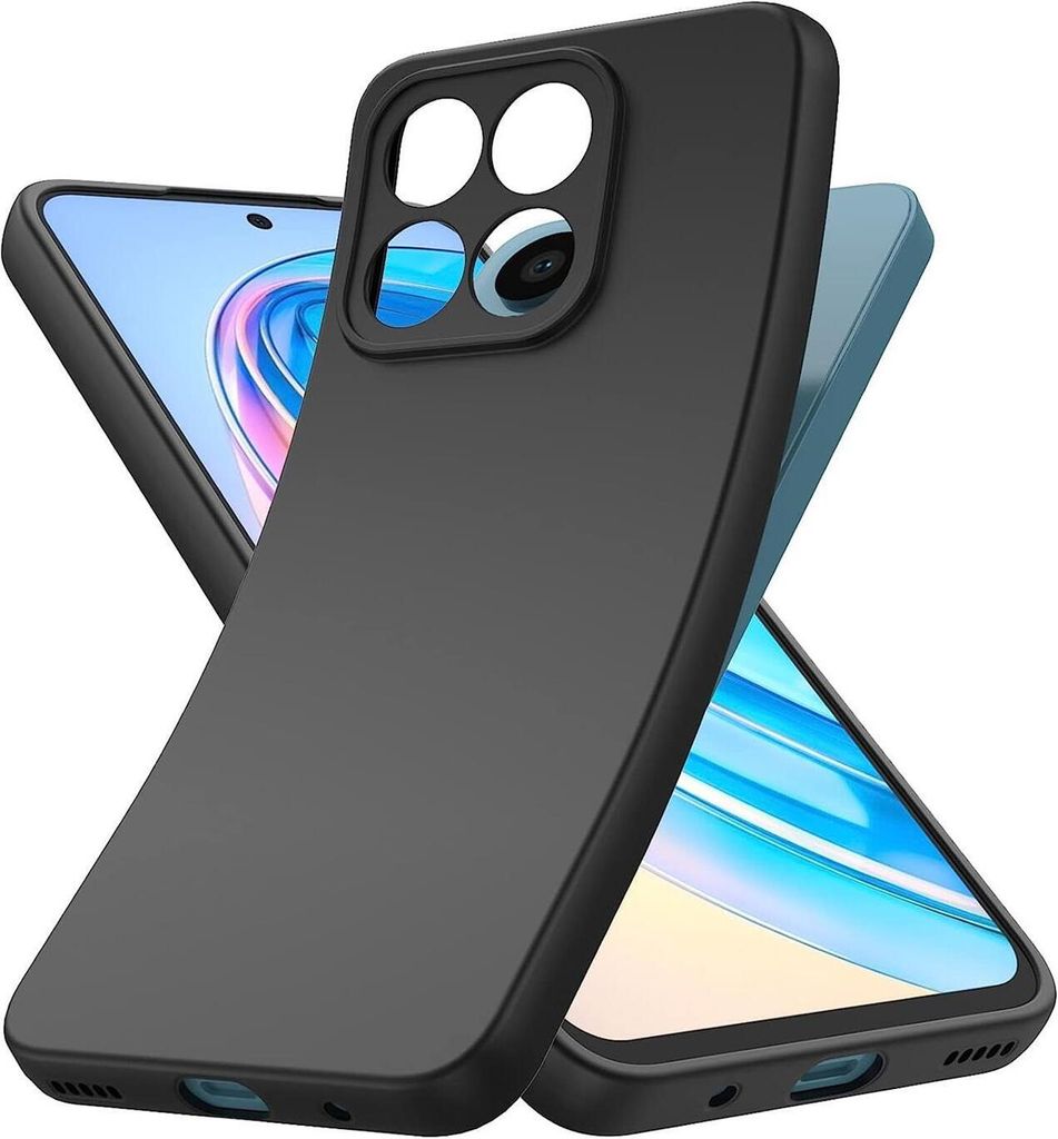Conie TPU Schutzhülle für Honor X8a Tasche Case Cover Bumper Silikon Hülle in Schwarz matt