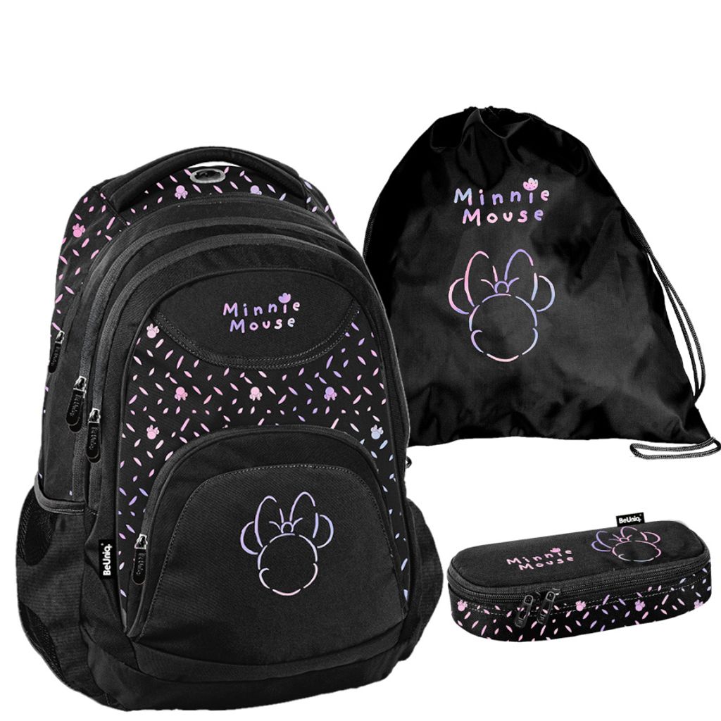 Schulrucksack BeUniq MINNIE disney - 3-Teiliges Set
