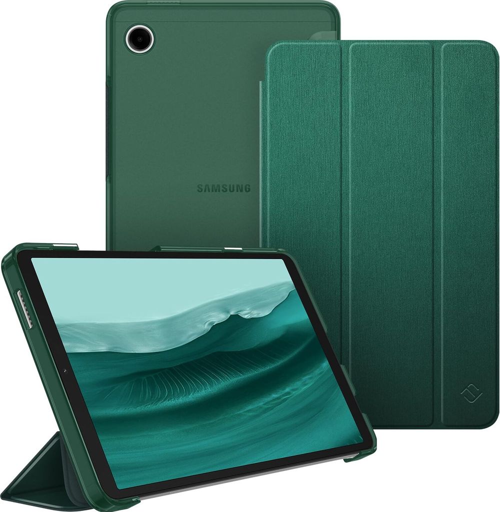 Fintie Hülle für Samsung Galaxy Tab A11 8,7" 2025/ Tab A9 8.7 Zoll Tablet, Ultra Dünn Schutzhülle mit Transparenter Rückseite, Dunkelgrün