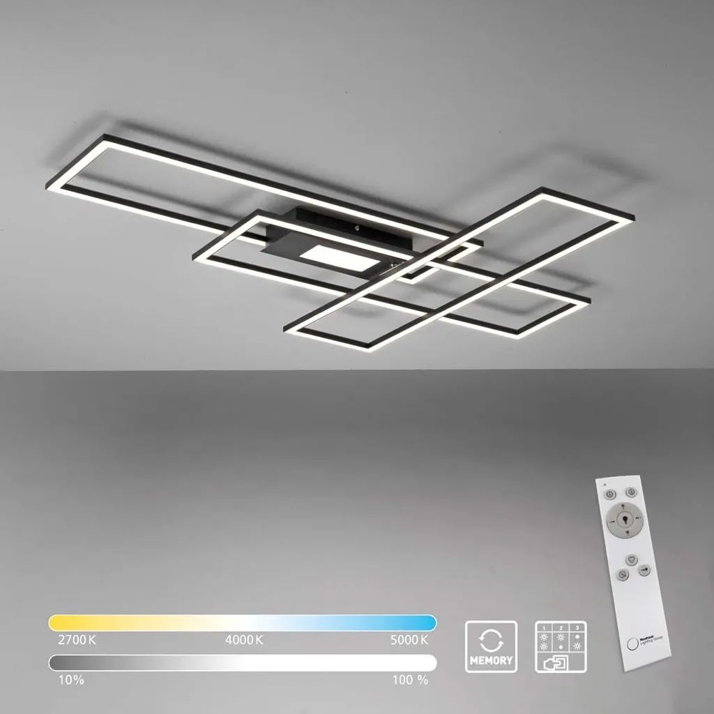 Lampada Soffitto LED 99cm Nera Dimmerabile Telecomando 230V - 13