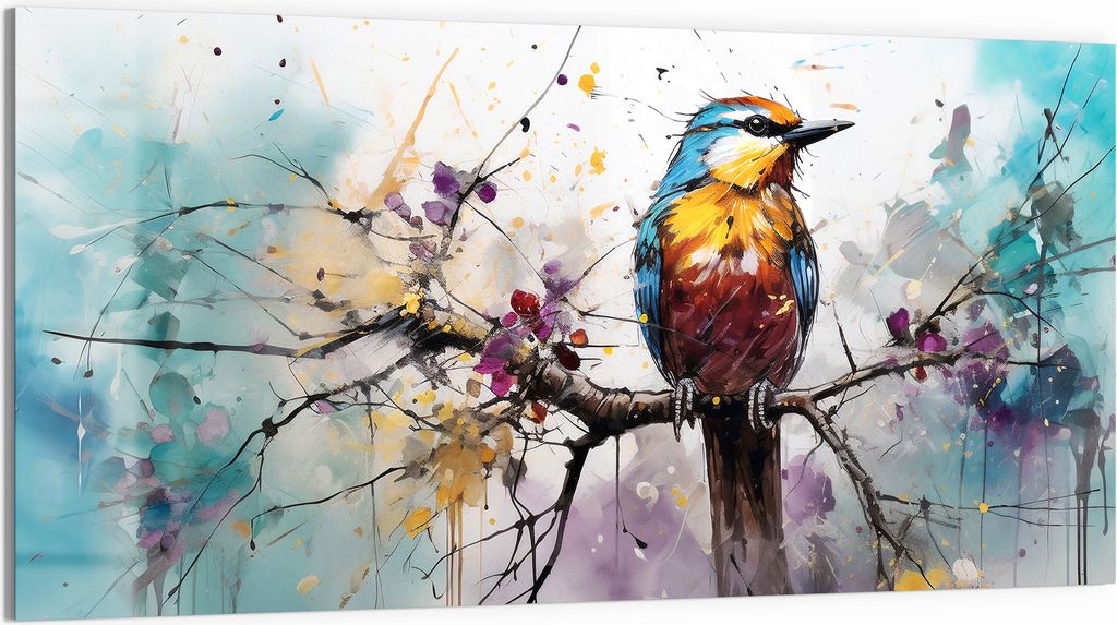 DEQOART Glasbild Echtglas 100x50 cm 'Frühlingsfarbenspiel' Produktbild 