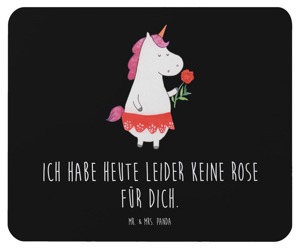 Mr. & Mrs. Panda Mauspad Einhorn Dame - Schwarz - Geschenk, laptop, Unicorn, gummi, Freundin, Mousepad, mousematte, Lady, Bachelor, Mouse Pad, Tren...