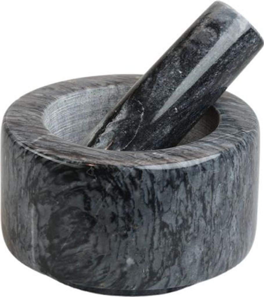 MOON HOME Mörser - Meteor grey, aus dunklem Marmor/Stein, Produktbild 