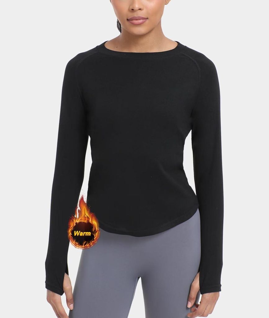 Damen Sport-Thermo-Unterziehshirt Warm Atmungsaktiv Schwarz XXL