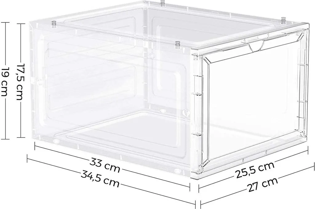 Rangement Chaussures pour Dressing et Entrée - 6 Boîtes Transparentes
