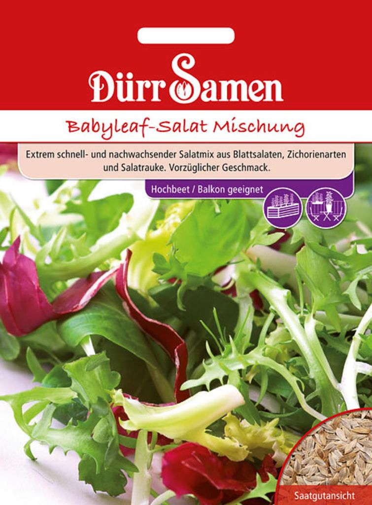 Dürr-Samen - Babyleaf-Salat Mischung für Balkon und Freiland - Saatgut - 0992