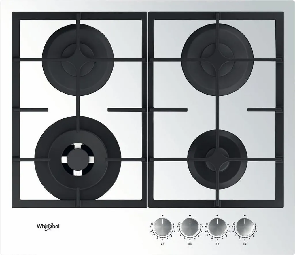 Table de Cuisson Gaz 4 Feux Whirlpool AKTL629/WH Blanc Design Intégré