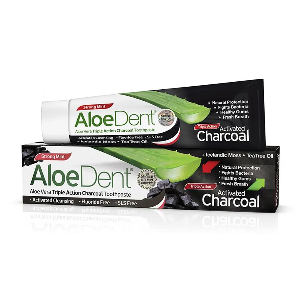 Aloe Dent Charcoal Sbiancante 100ml - Dentifricio Senza Fluoro Vegan