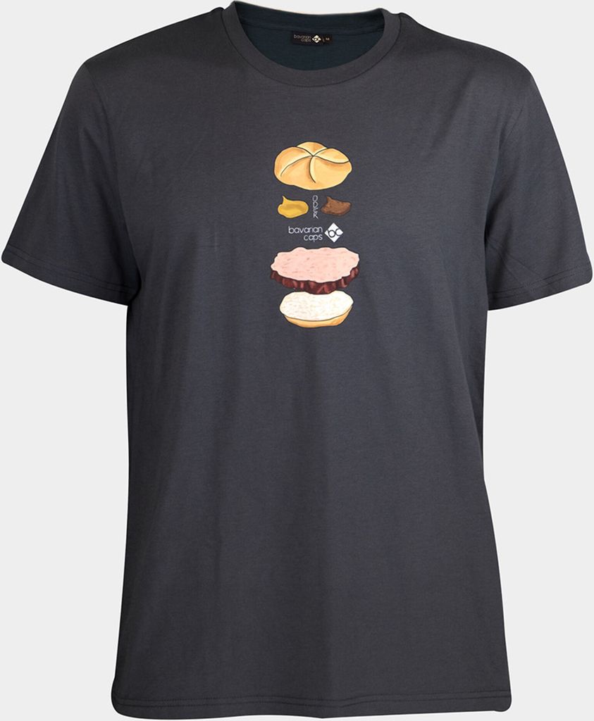 BAVARIAN CAPS T-Shirt Bavarian Burger anthrazit XL