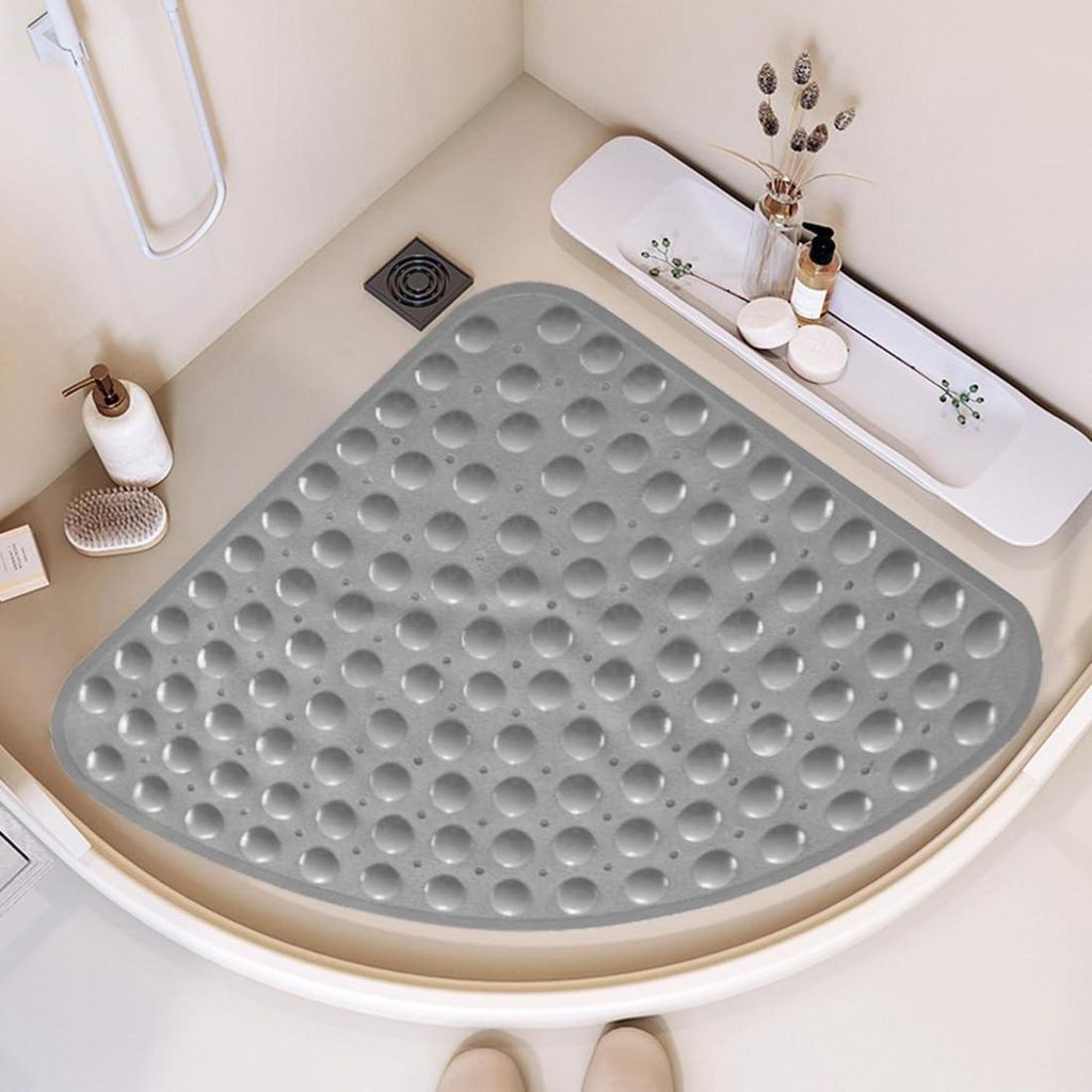 Mata pod prysznic, ćwierćokrąg, 65x65 cm, szara, Zdjęcie produktu 