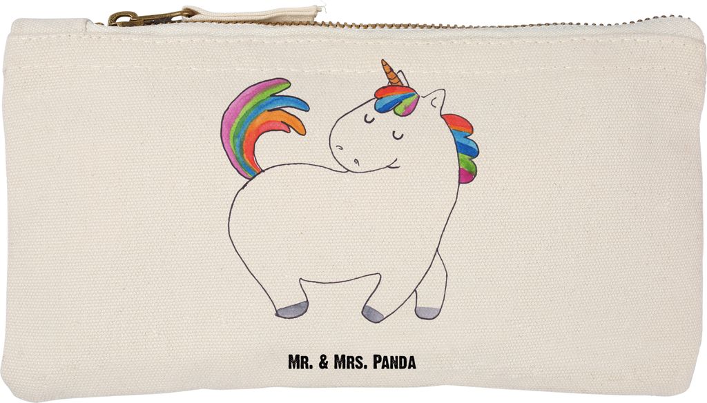 Mr. & Mrs. Panda toiletry bag Einhorn Stolzieren Größe S Klein - Weiß - Geschenk, Kosmetiktasche, Reiter, Etui, Stolz, kosmetiktäschchen, Pferd...