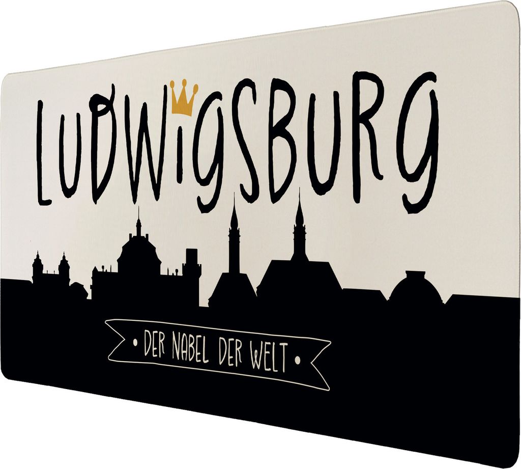 Ludwigsburg Skyline Schreibtischunterlage 89x40cm XXL Mauspad mit Spruch Nabel