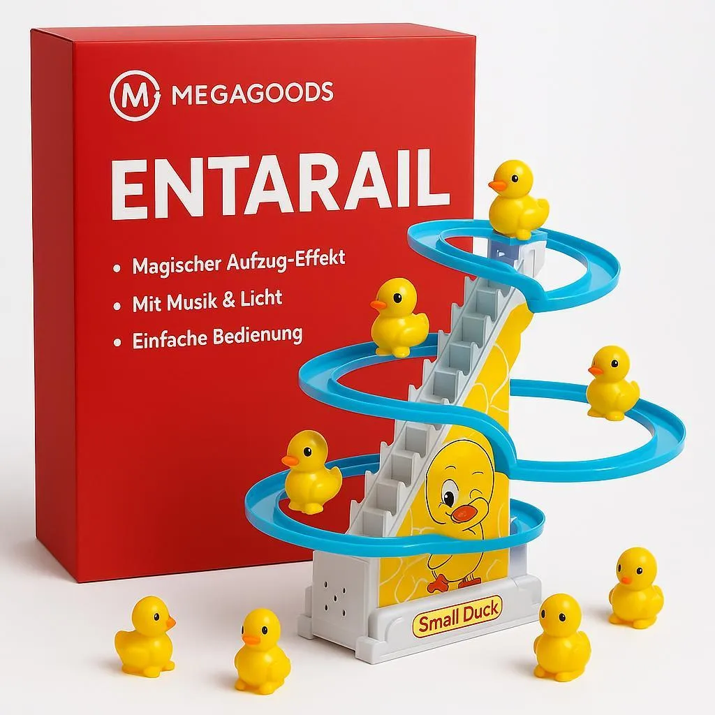 Jouet canard à piles avec musique et toboggan automatique pour bébé