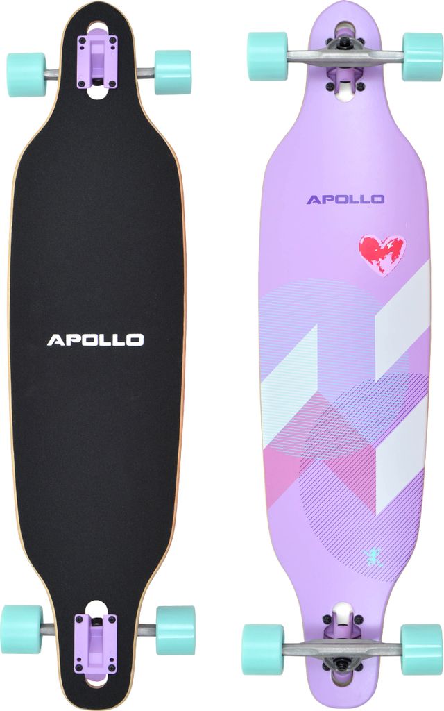 Apollo Longboard "Tamana" Twin Tip DT Komplettboard 97,2 x 23,5 cm 7 Lagen Holzdeck Cruiser-Board