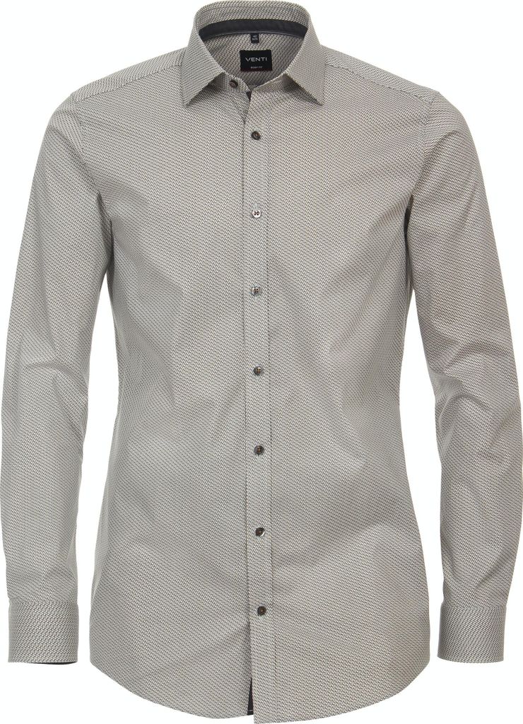 Venti - Body Fit - Herren Langarm Hemd (134024600), Größe:44, Farbe:Gelb (500)