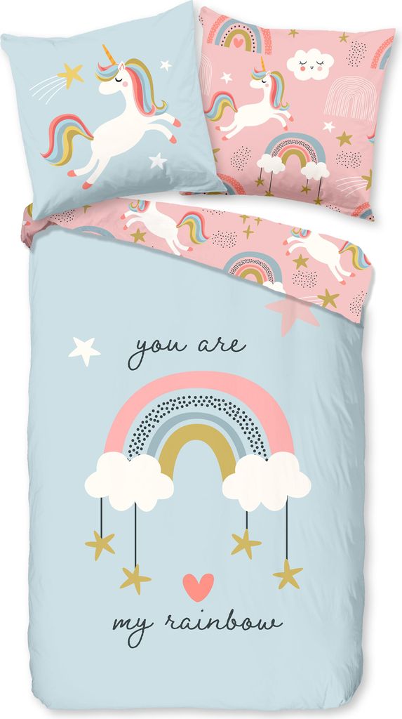 Duvet cover Good Morning 135x200 + 1* 80x80 cm - unicorns Produktbild 
