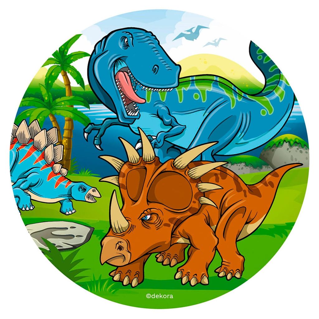 Dino Tortenaufleger aus Oblaten 20 cm - Einheitsgröße Produktbild 