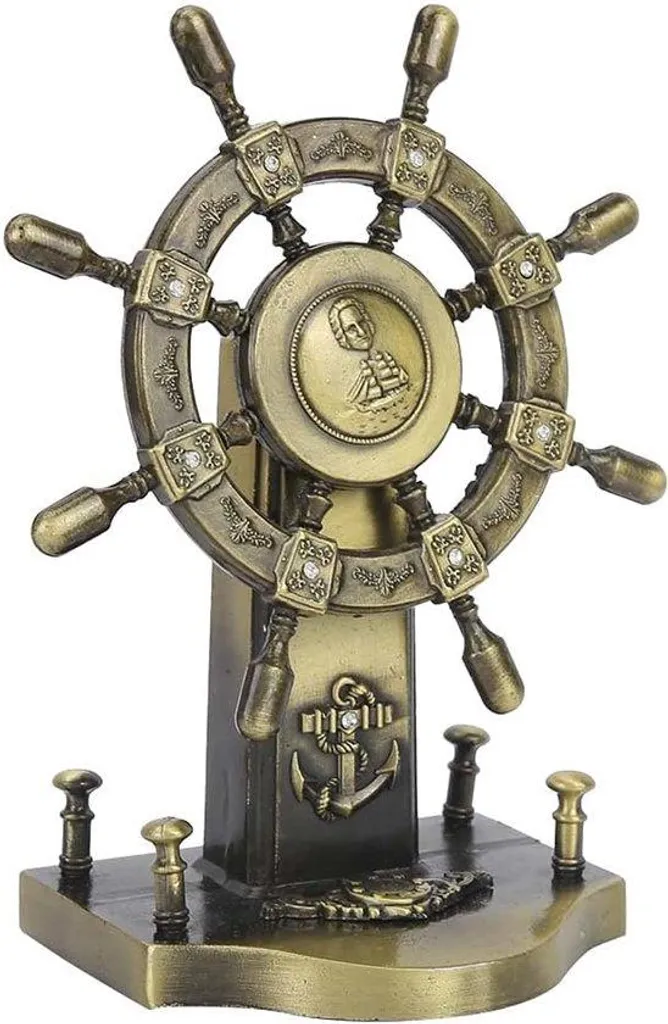 Gouvernail de bateau miniature, objet de décoration marine vintage