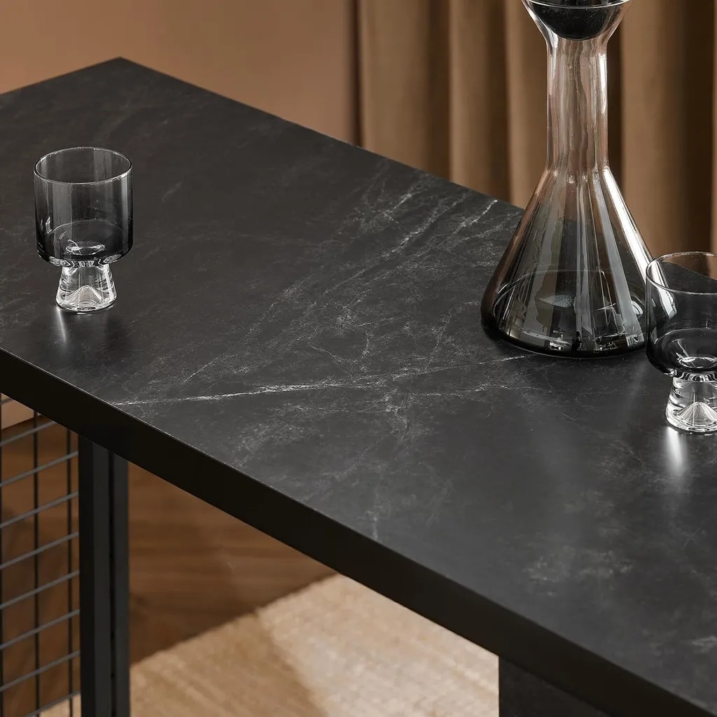 Table à manger haute pour petit espace, meuble bar cuisine 110cm
