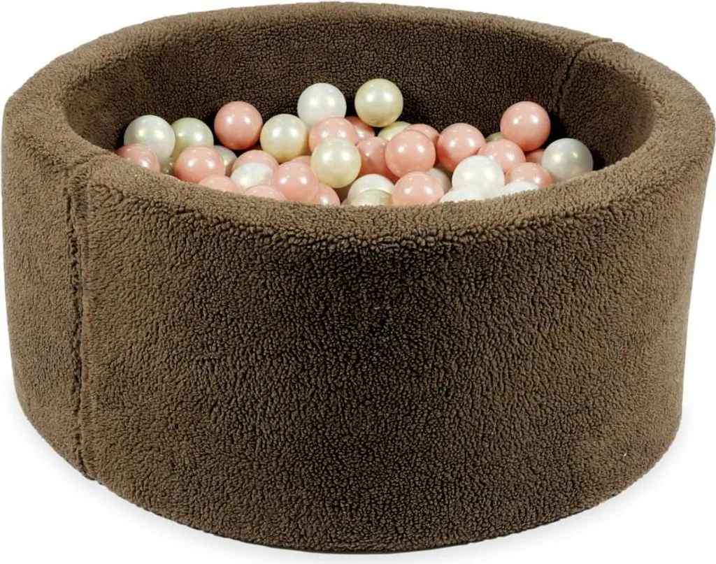 Piscine à balles sensorielle 90x40 Teddy chocolat pour l'éveil de bébé