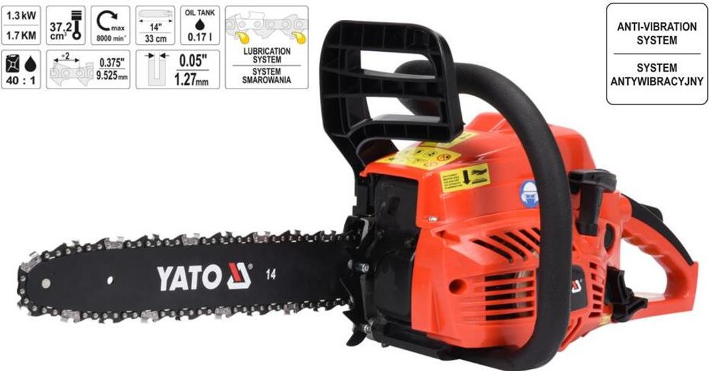 Benzin Kettensäge 37.2cm³, 1,7PS, 33cm, Motorsäge