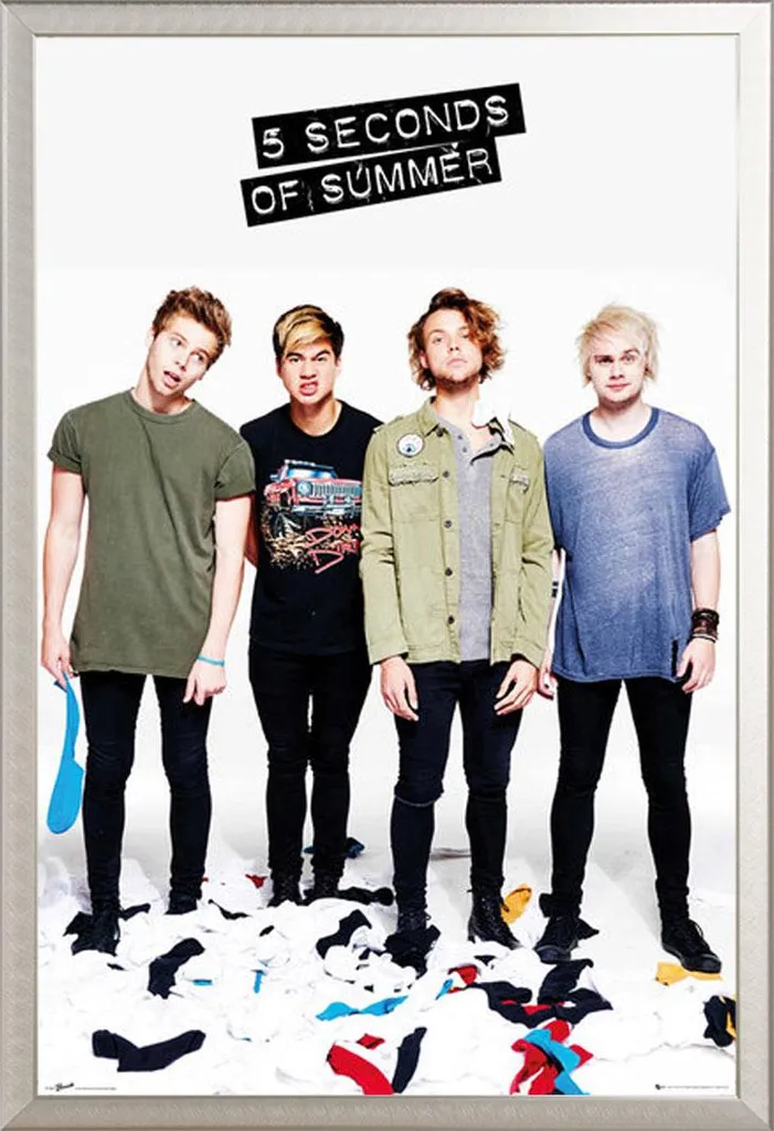 Set Poster 5SOS + Cornice Shinsuke Maxi 61x91,5 Alluminio Argento