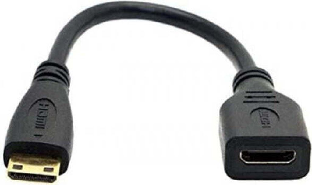 SYSTEM-S Mini HDMI Stecker auf Standard HDMI Buchse Kabel 21cm