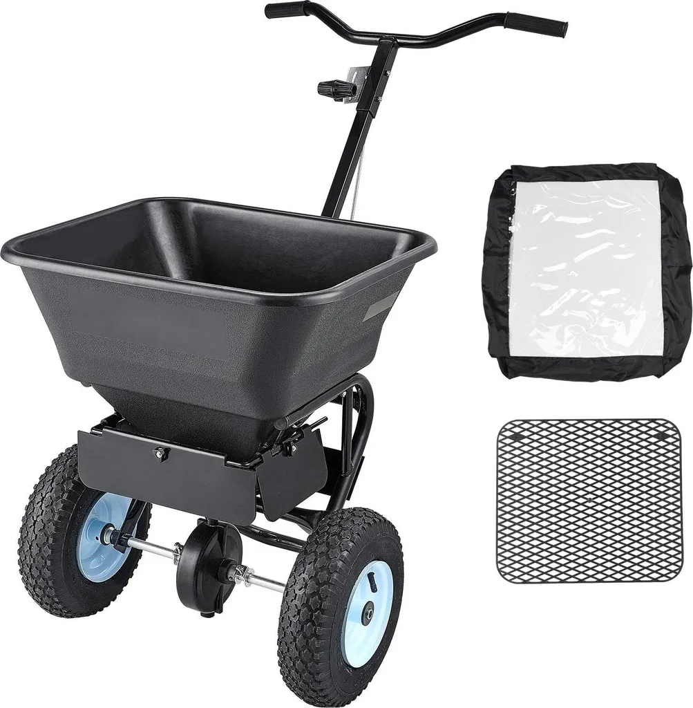 Épandeur pour gazon et jardinage - Semis uniforme avec roues de 33 cm