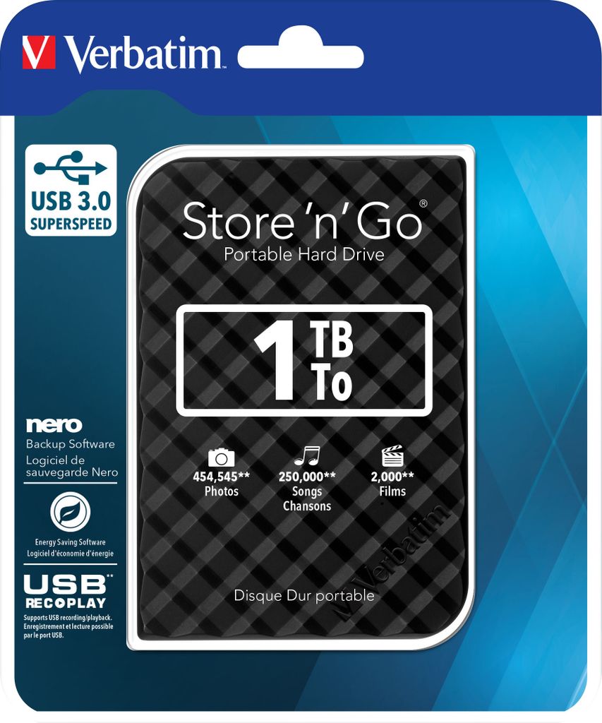 Verbatim Portables Festplattenlaufwerk Store 'n' Go USB Produktbild 