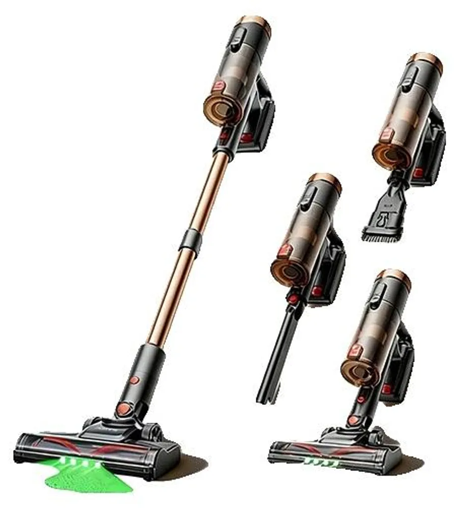Aspirateur balai puissant pour poils d'animaux et tapis, 400W Noir