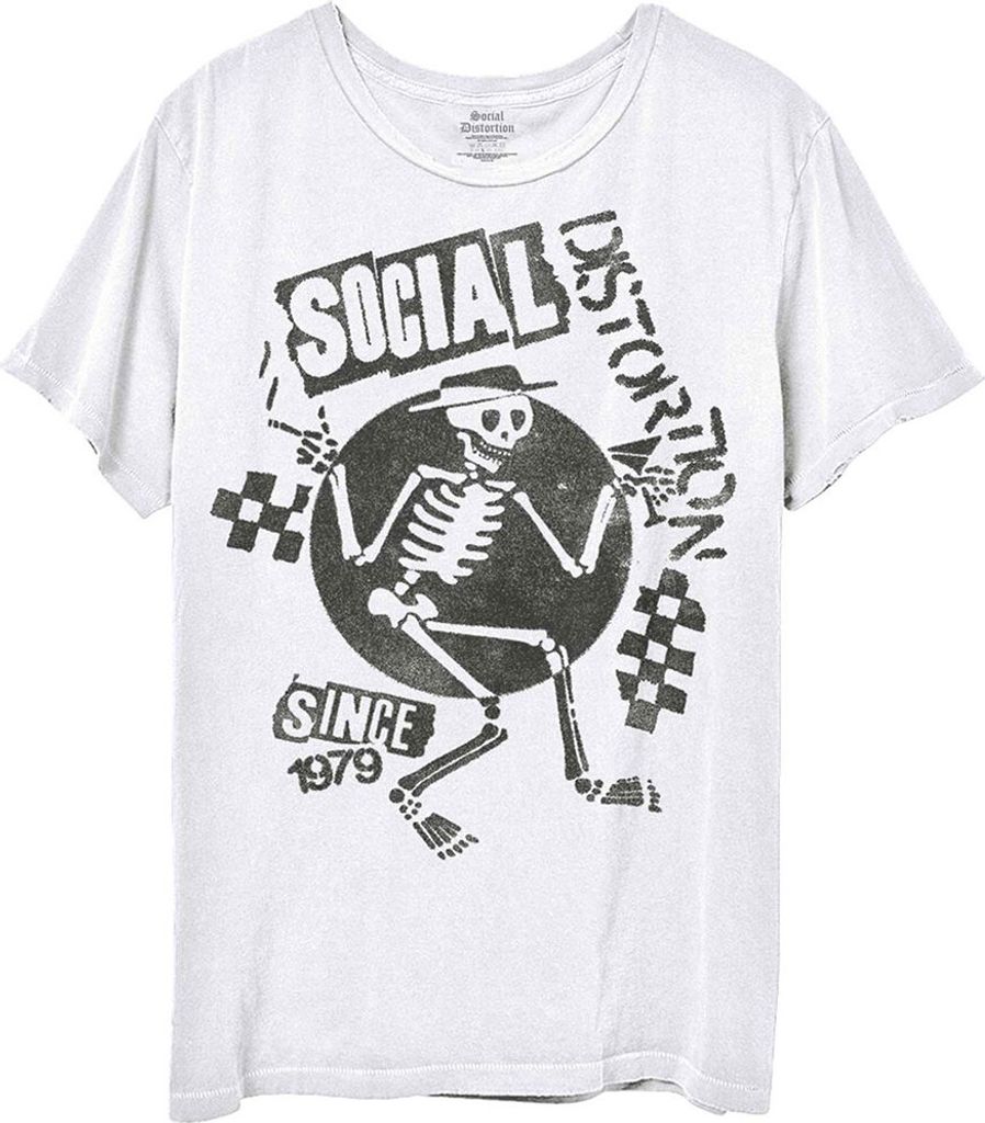 Social Distortion - Speakeasy Schachbrett Uni Small T-Shirt - Weiß