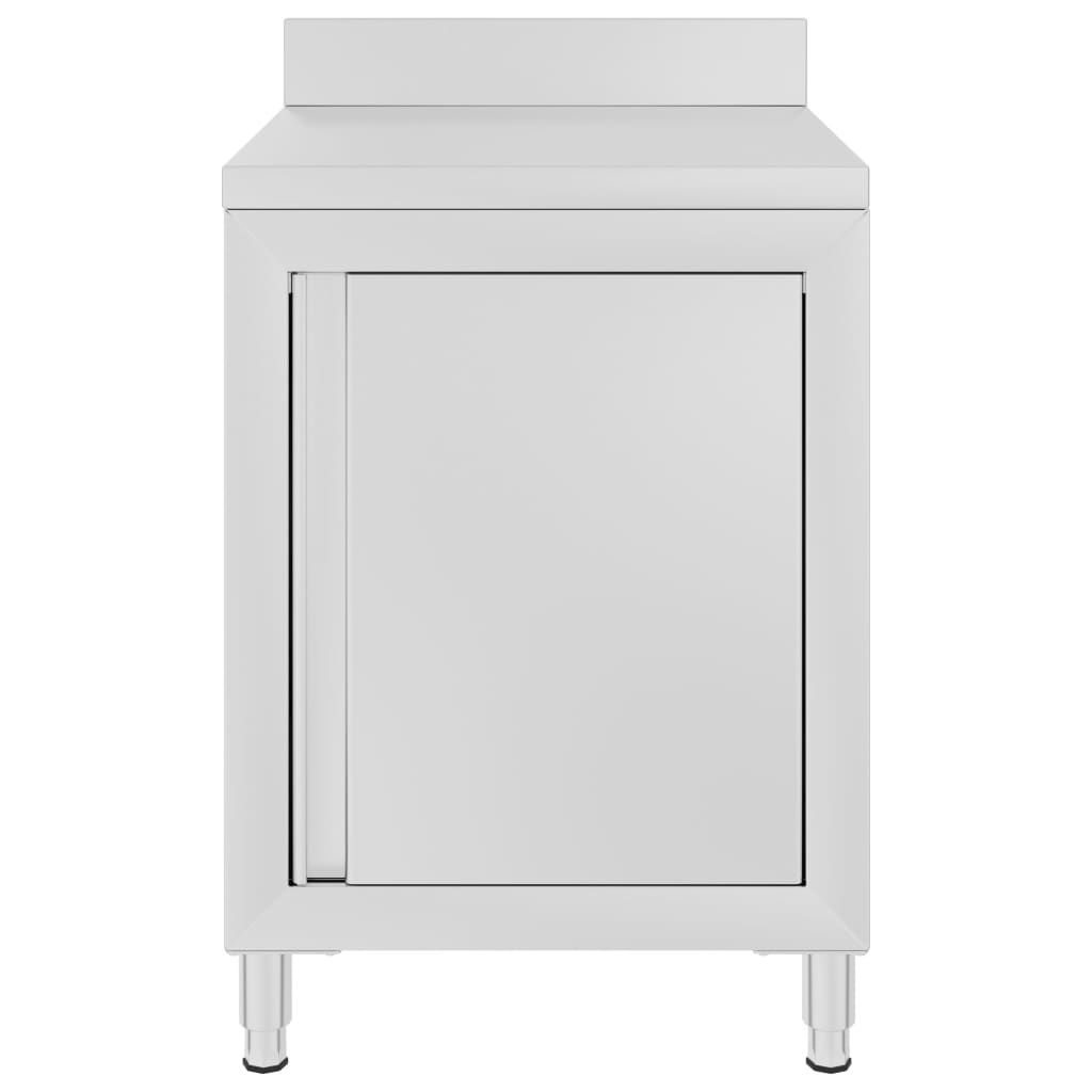vidaXL Table de travail gastro avec armoire 60x60x96 cm Image du produit 