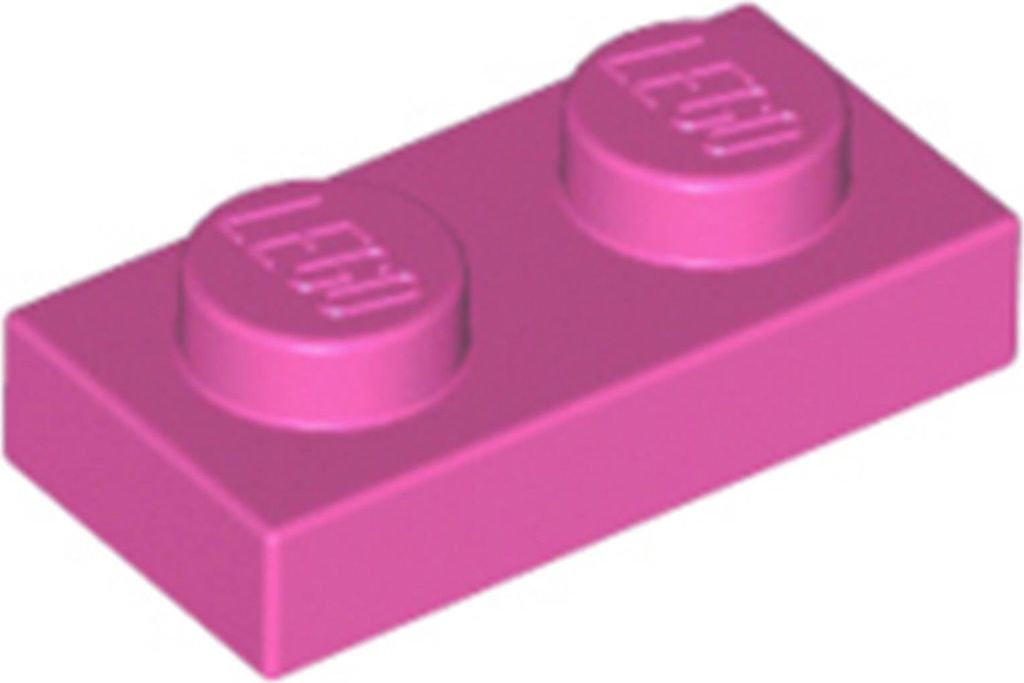 1 Stück LEGO, Teil Nr. 3023 in Dunkelrosa (Dark Pink)