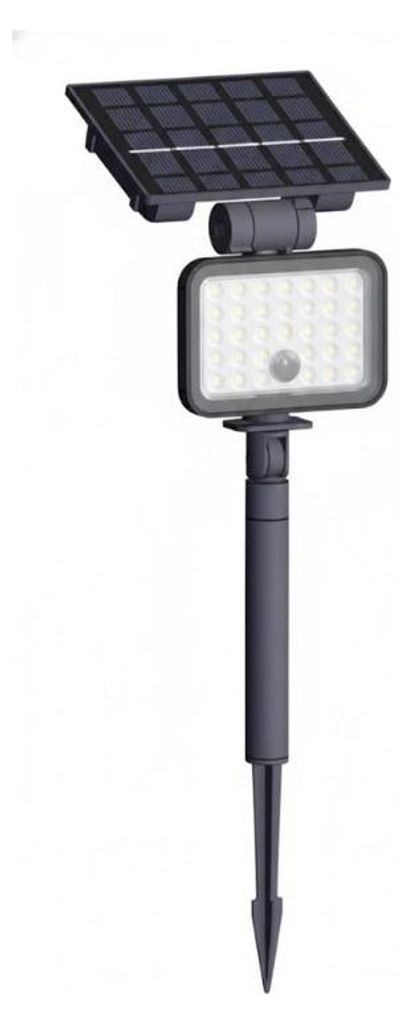 Wasserdichter LED-Außenstrahler zum Einstecken, IP65, solarbetrieben, 8 W, 1150 lm, 144 lm/W, mit Bewegungsmelder, CCT 3000 K – 4000 K – 6500 ...