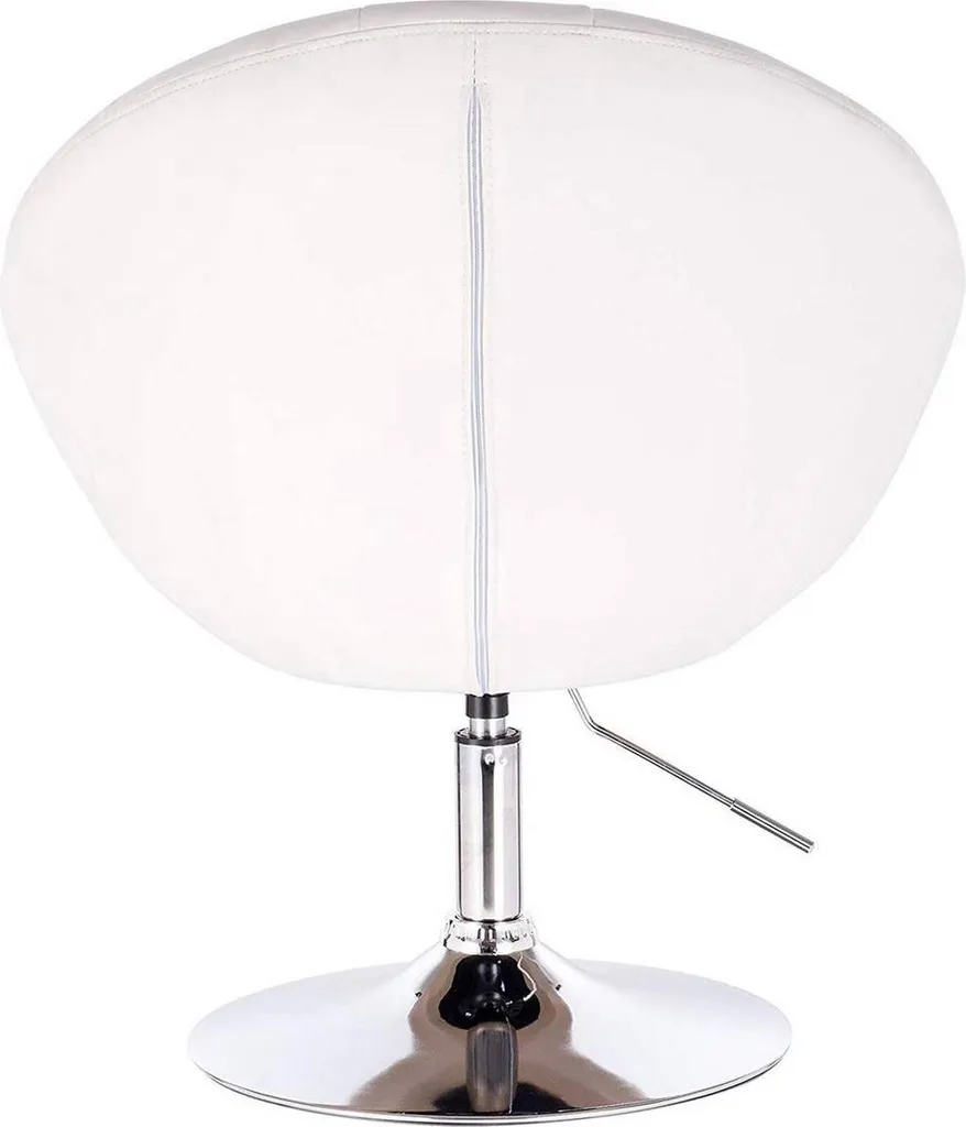 Tabouret industriel réglable 45-57cm Bolt Edge avec dossier blanc confortable