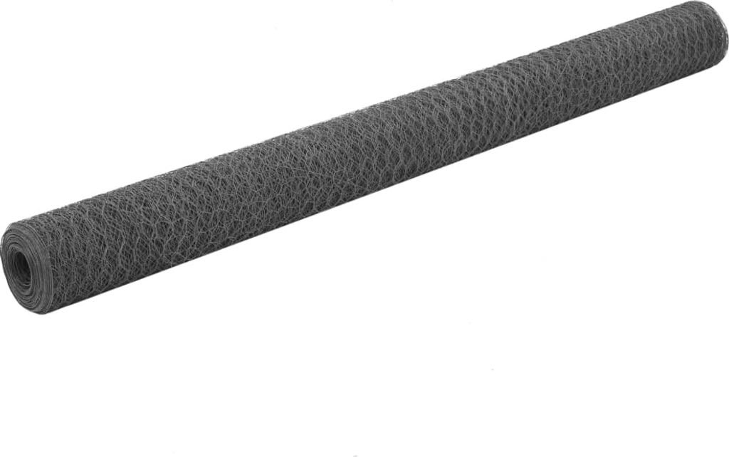 Drahtzaun Stahl mit PVC-Beschichtung 25x1,5 m Grau