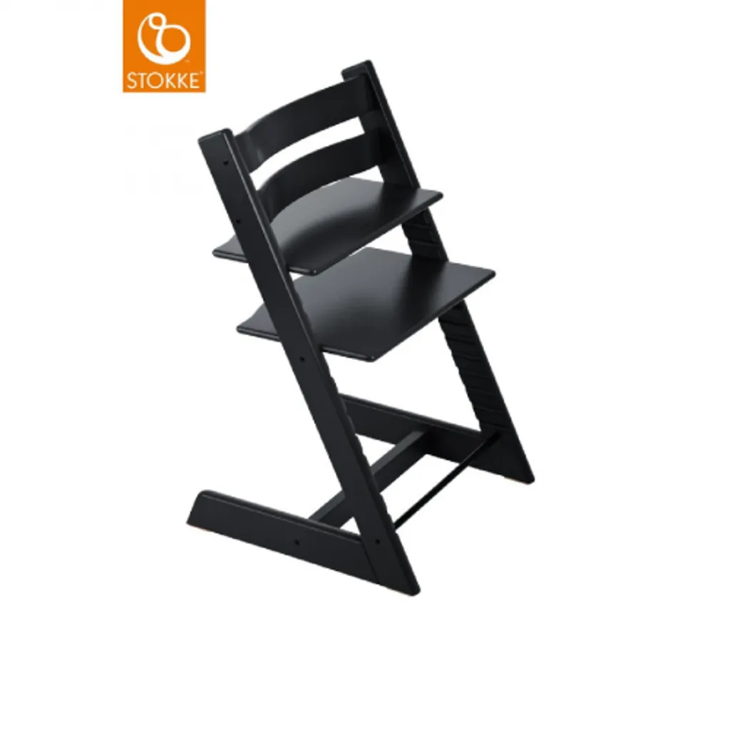 Chaise Haute Évolutive Tripp Trapp Stokke Noire pour Bébé et Enfant