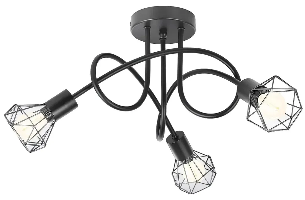 Plafonnier Noir au Design Élégant et Installation Facile sans Ampoule