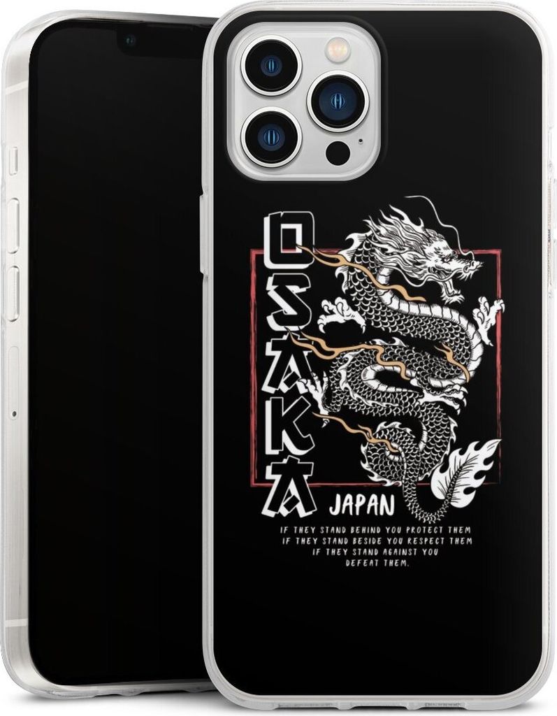 DeinDesign Handyhülle für Apple iPhone 13 Pro Max Silikon Hülle Case Smartphone Schutzhülle Drache Japan Meer