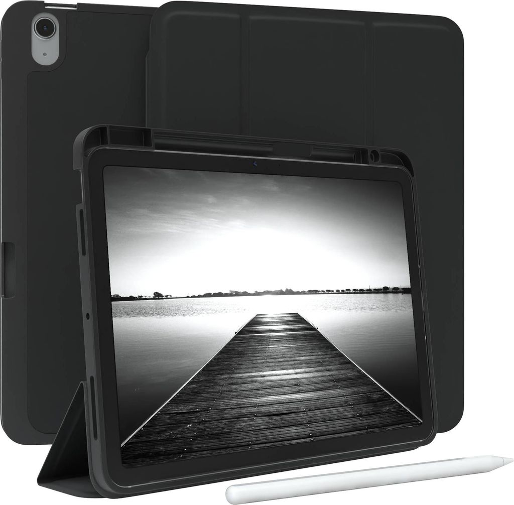 EAZY CASE Smartcase mit Stifthalter für Apple iPad Air 11 (2024) Hülle mit Stifthalterung, Tablet Cover aufstellbar 11 Zoll in Schwarz