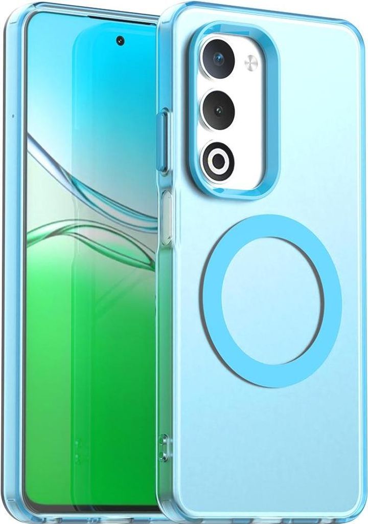 MagSafe Hülle für Oppo A5/A5m - Phonesta HardFrost Semi-Transparent Back Cover - Matt Blau