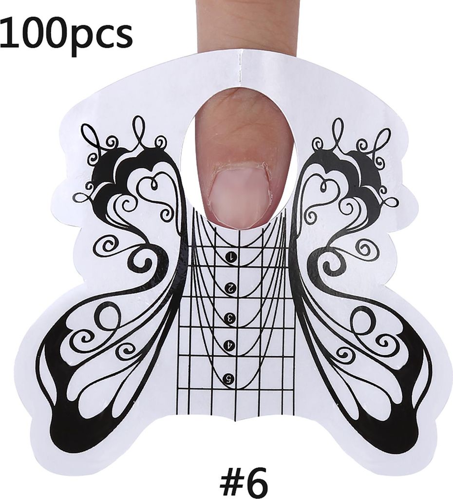 100 Stück ovale Nagelform, Maniküre-Klebewerkzeug für Acryl-UV-Verlängerungsgel-Spitzen #6