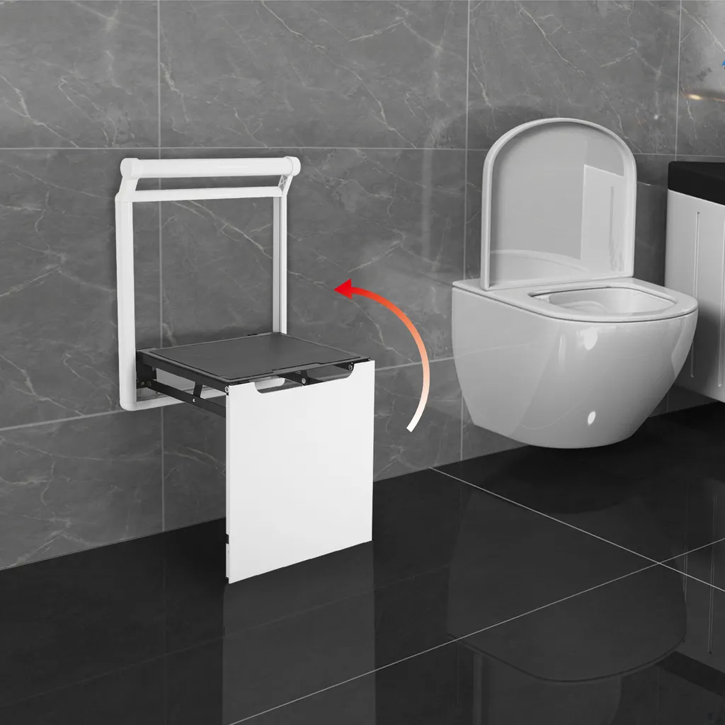 Tabouret de douche mural robuste 43x41cm - Siège pliable sécurisé - 2