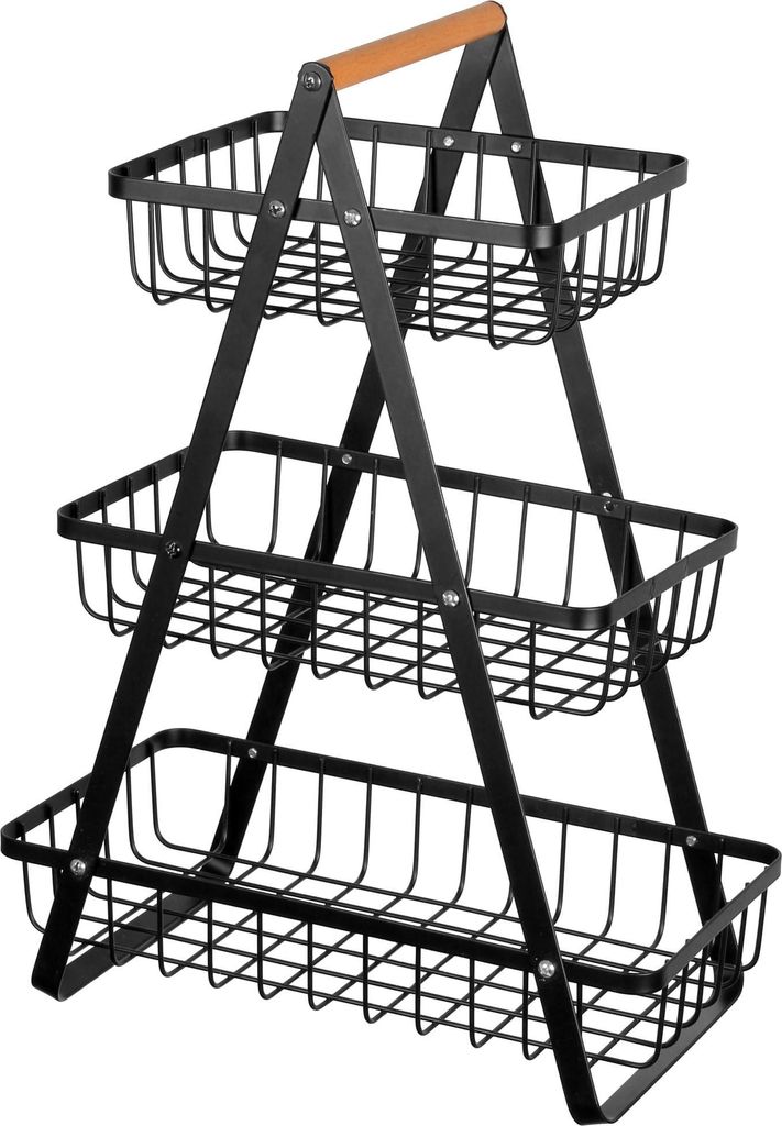 Stilvoller Obstkorb / Obstschale – Organizer aus schwarzem Produktbild 