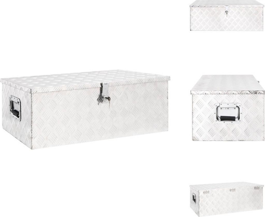 vidaXL Aufbewahrungsbox Silbern 90x47x33,5 cm Aluminium - Werkzeugkästen