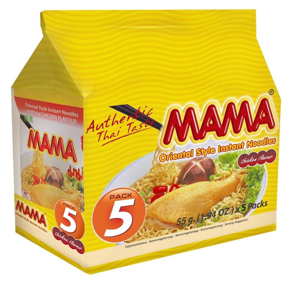 Mama Instant Noodles o smaku kurczaka 5x55g – Szybki, Zdjęcie produktu 