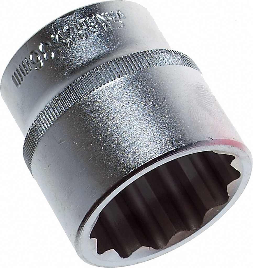 38 mm Steckschlüsseleinsatz Stecknuss Nuss 12-KANT VIELZAHN 1/2"-Antrieb CV-St