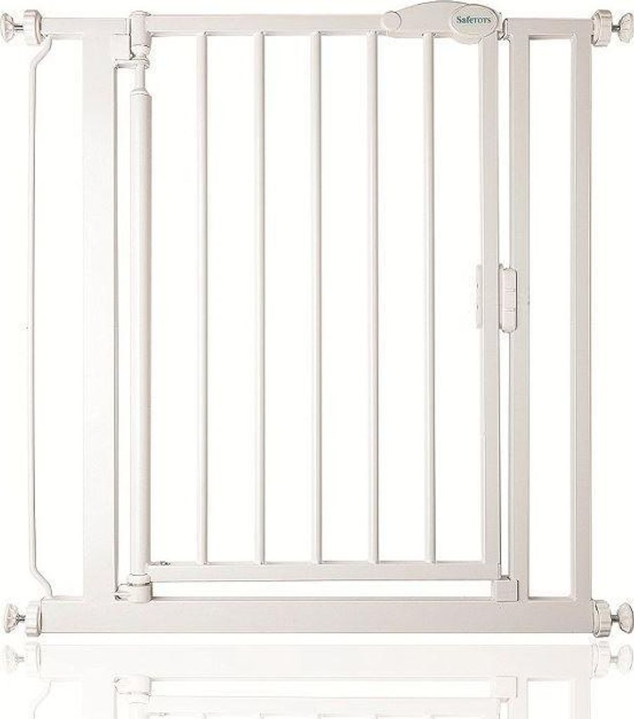 Safetots Druckmontage Selbstschließendes Treppengitter, 75cm - 82cm, Weiß